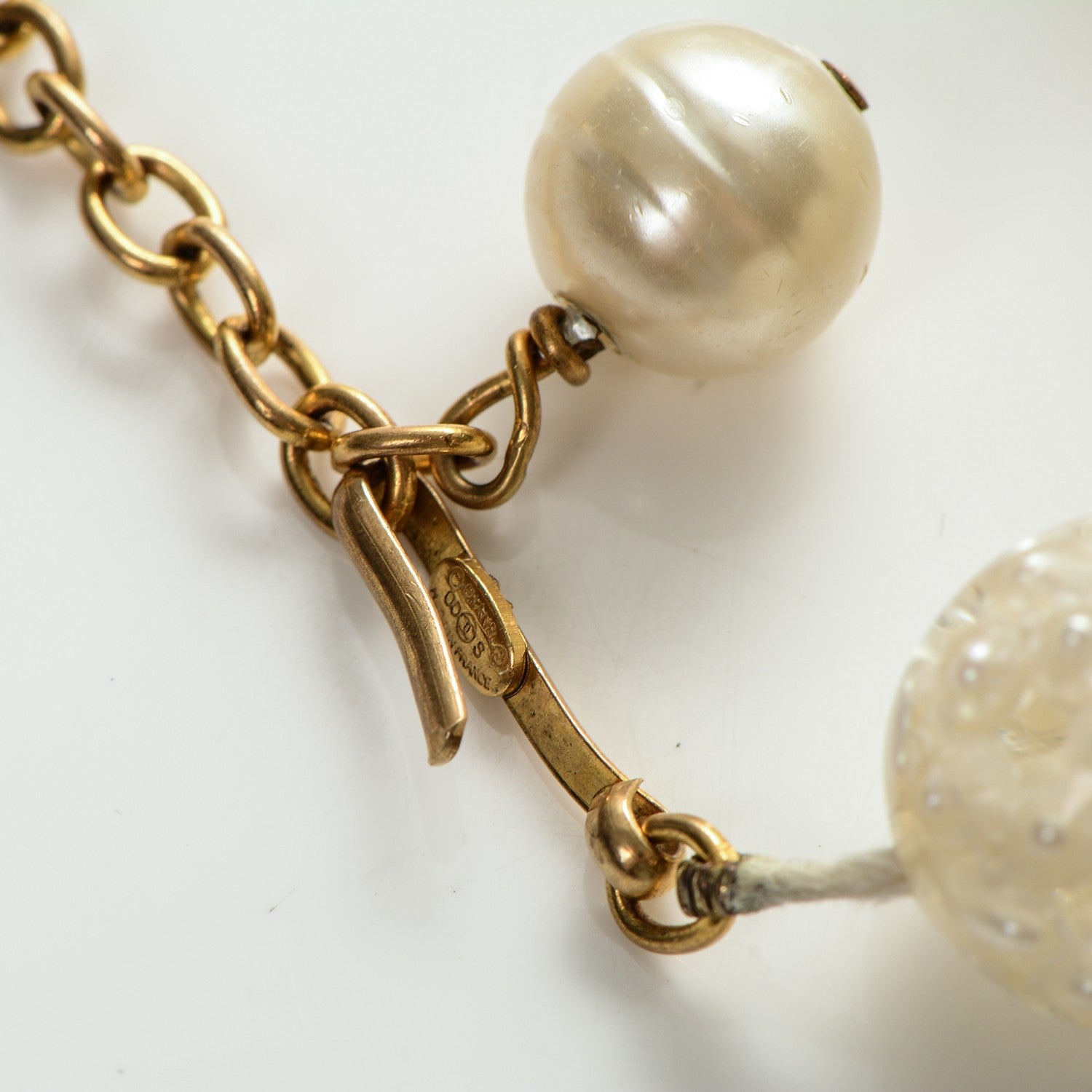 Chanel Resin Pearl Bead CC Bracelet Gold 4 of 4