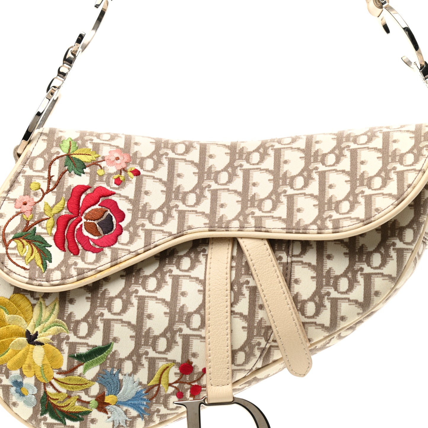Monogram Vintage Flowers Saddle Bag Beige