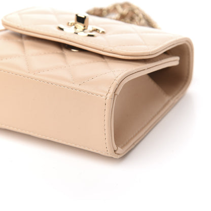 Chanel Lambskin Quilted Mini Trendy CC Clutch With Chain Beige 9 of 11