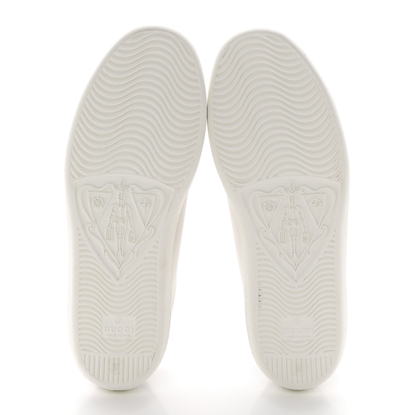 Calfskin Interlocking G Perforated Womens Ace Sneakers 37 White Grey Sky