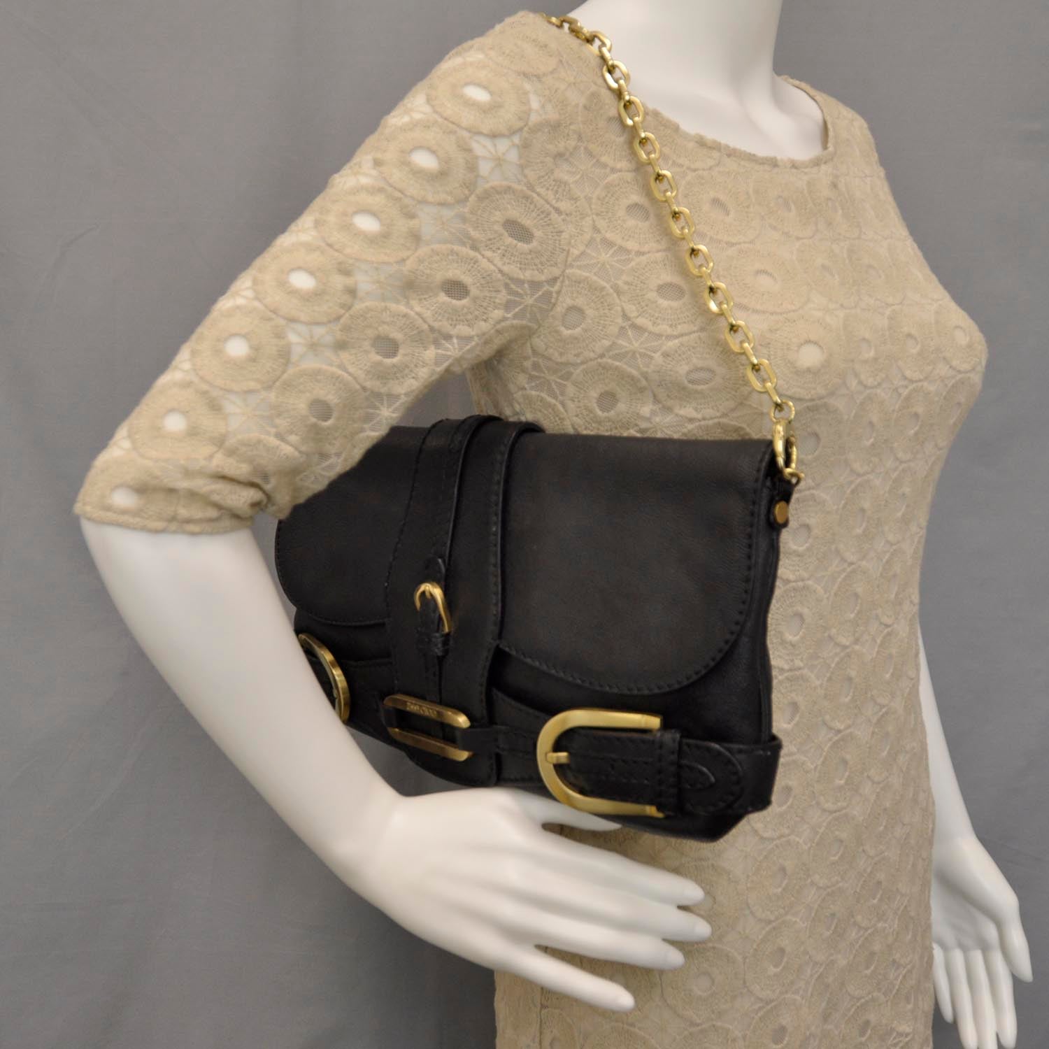 Jimmy Choo Leather Troy Clutch Black 2 of 6