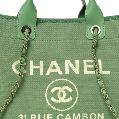 Chanel Mixed Fibers Small Deauville Tote Green 9 of 11