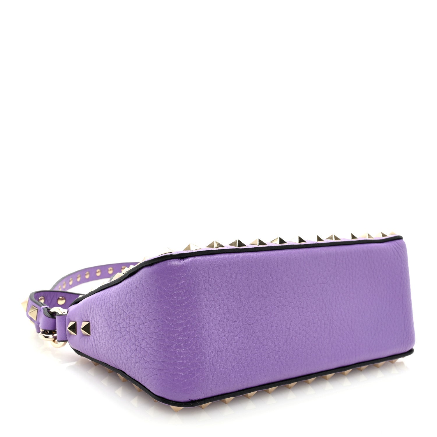 Valentino Garavani Pebbled Calfskin Small Rockstud Flip Lock Shoulder Bag Glicine 4 of 8