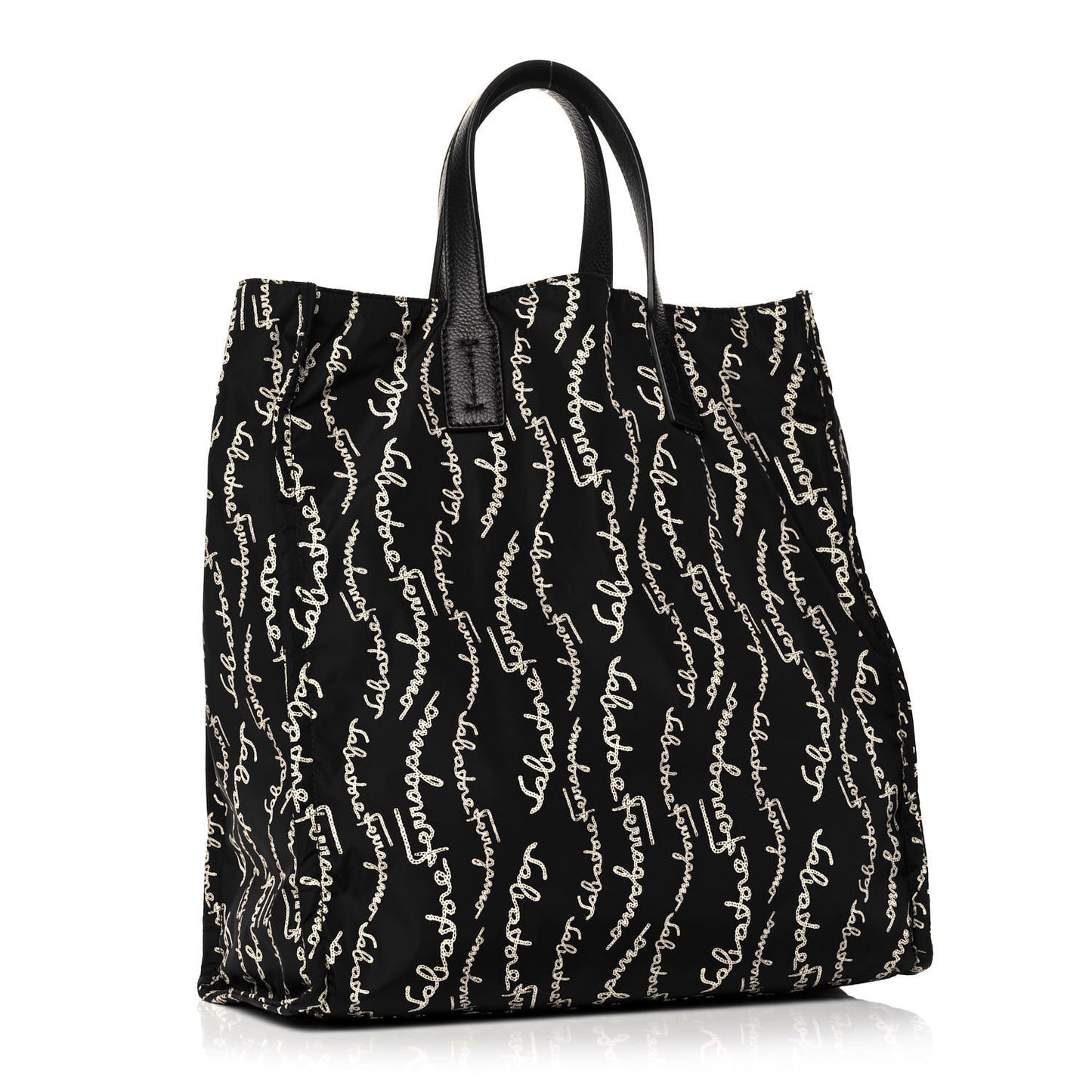 Nylon All Over Printed Logo Tote Black