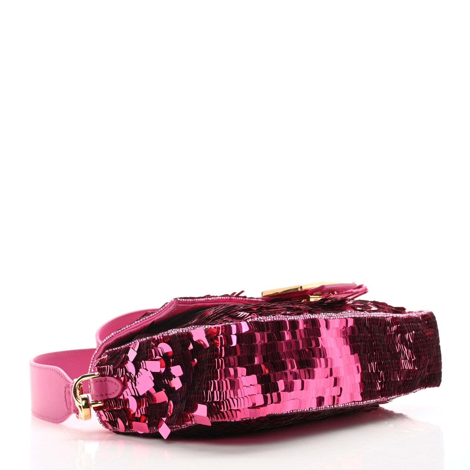 Fendi Sequin Paillettes Vitello Grace Sex and the City Baguette Ciclamino Pilar 4 of 11