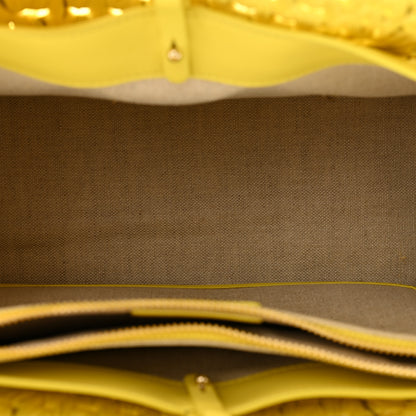 Salvatore Ferragamo Raffia The Studio Box Tote Yellow 6 of 11