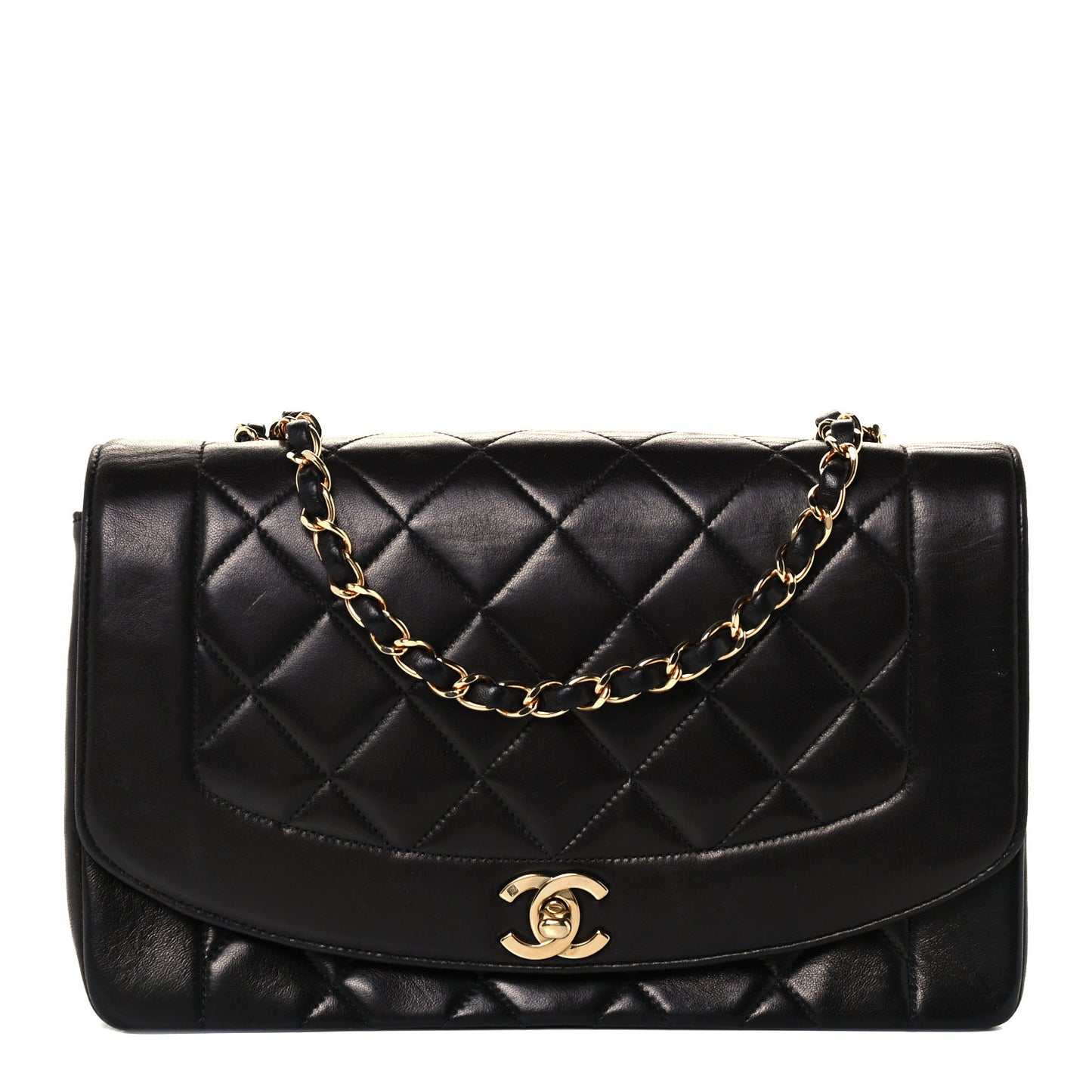 Lambskin Quilted Small Single Flap Black