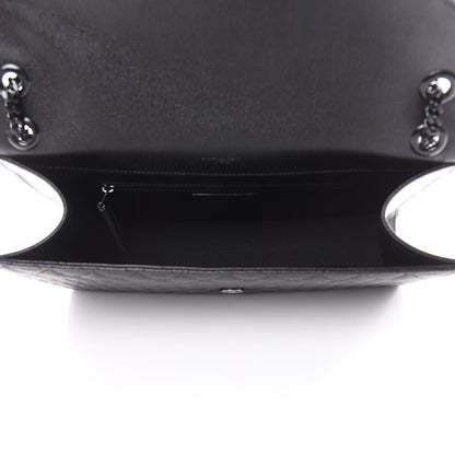 Saint Laurent Grain De Poudre Textured Mixed Matelasse Large Triquilt Monogram Monochrome Satchel Black 5 of 10