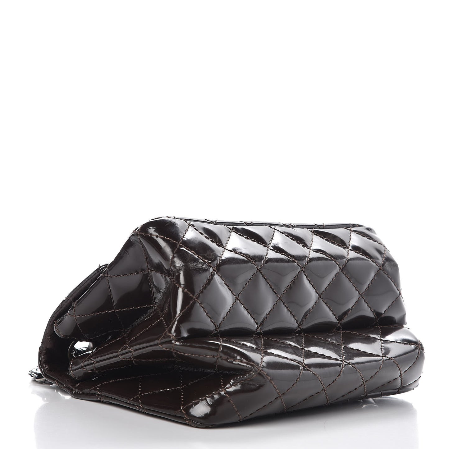 Patent Quilted Small Accordion 2.55 Reissue Flap Dark Brown