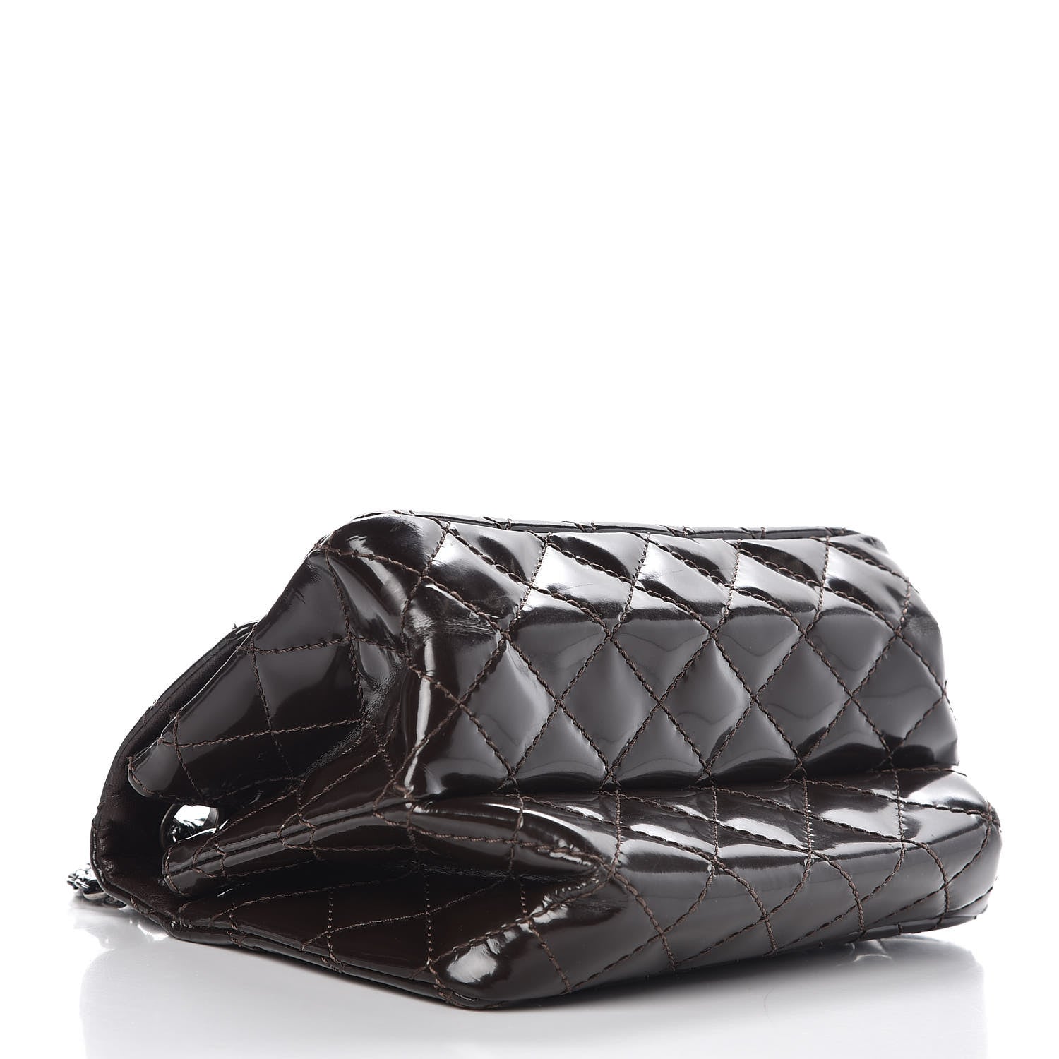 Chanel Patent Quilted Small Accordion 2.55 Reissue Flap Dark Brown 4 of 11