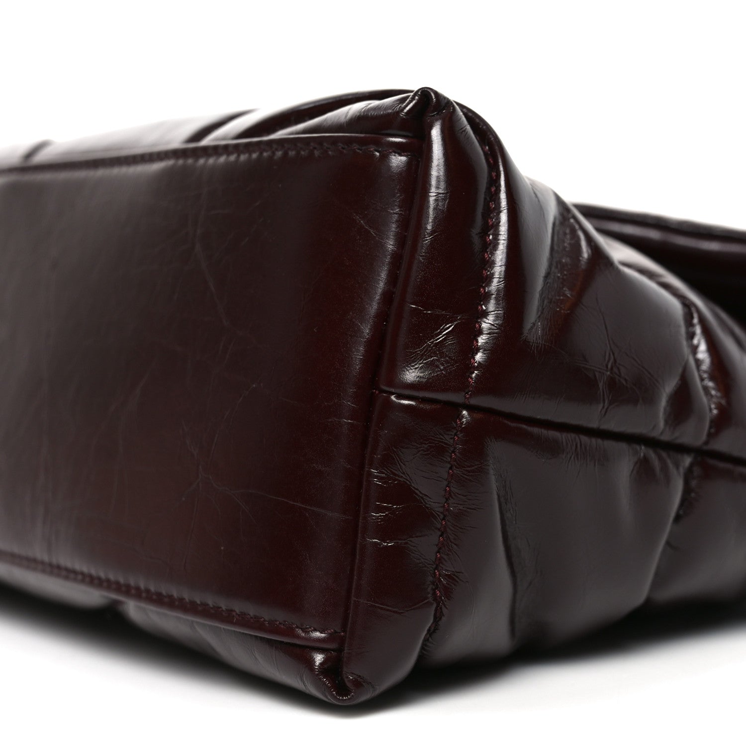 Saint Laurent Patent Quilted Small Loulou Puffer Monogram Chain Satchel Barolo Red 10 of 10