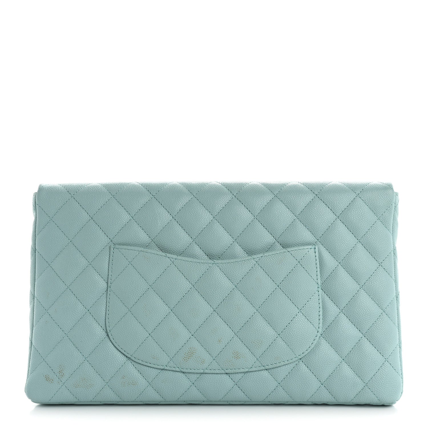 Chanel Caviar Quilted Flap Clutch Light Blue 8 of 8