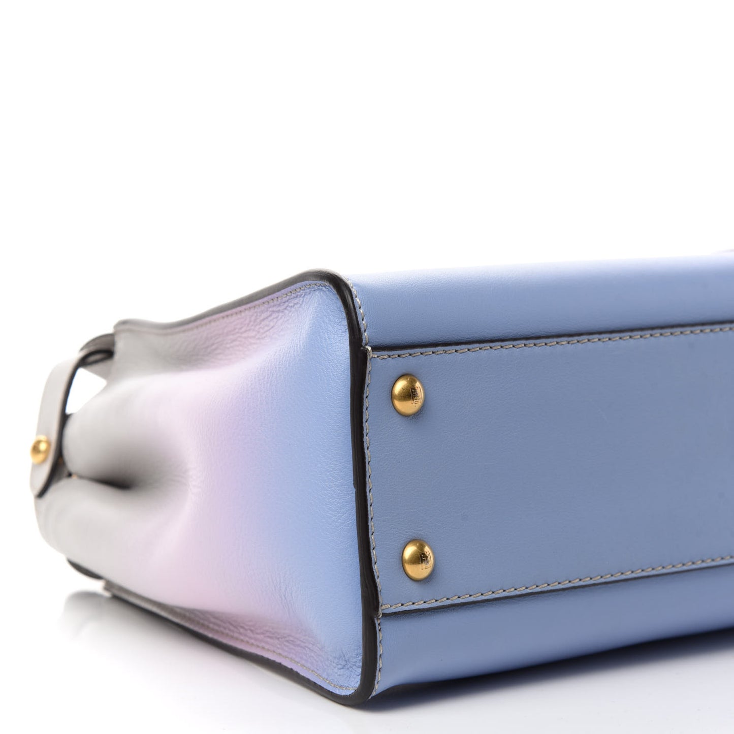 X JOSHUA VIDES Vitello Seta Shiny Nappa Degrade Medium Peekaboo Iconic Satchel Ghiaia Rosa Azzurro
