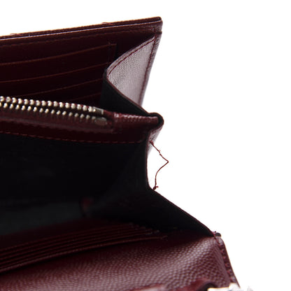 Saint Laurent Grain De Poudre Matelasse Chevron Monogram Chain Wallet Palissandre 10 of 12