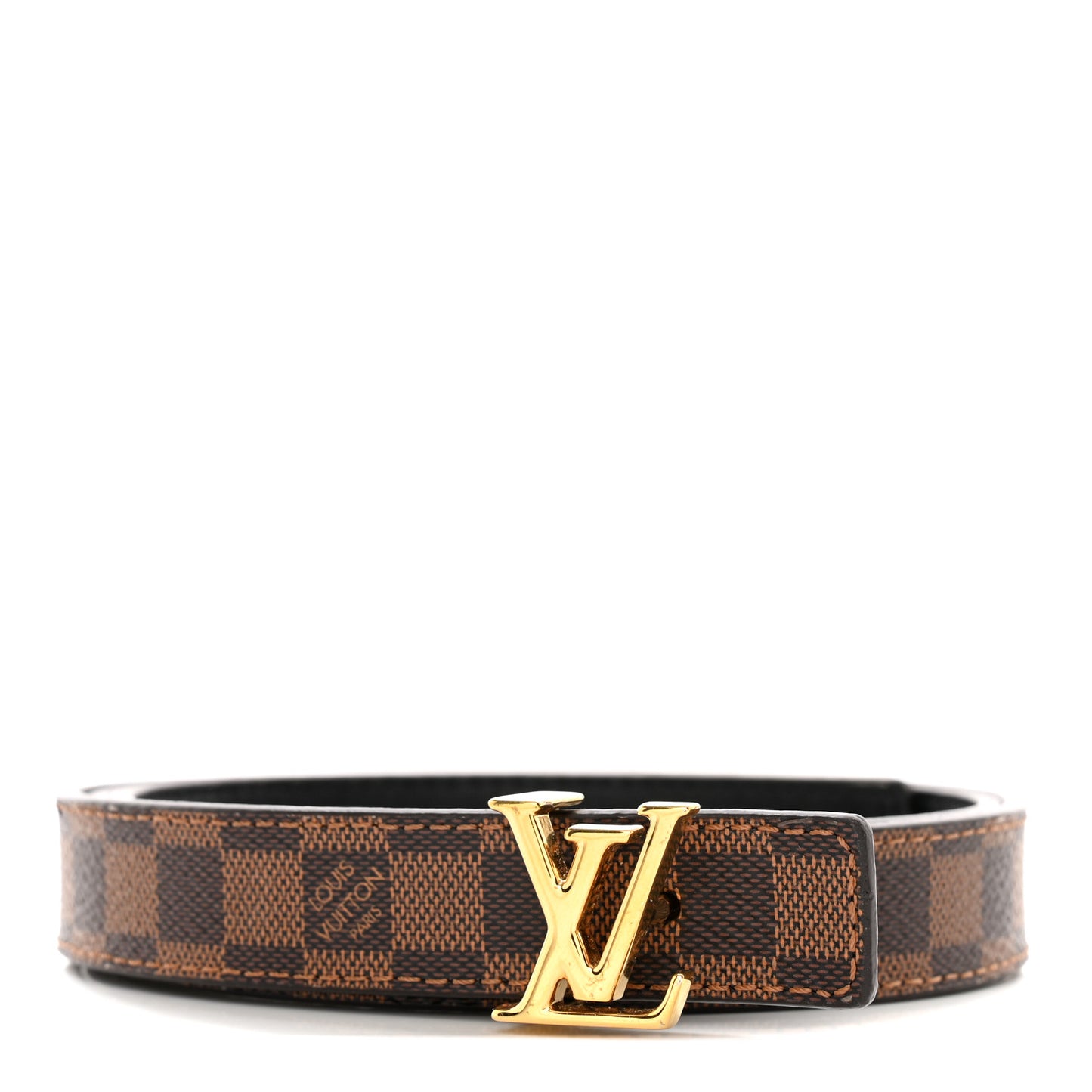 LOUIS VUITTON Mini Damier Ebene 25mm LV Initiales Belt 80 32