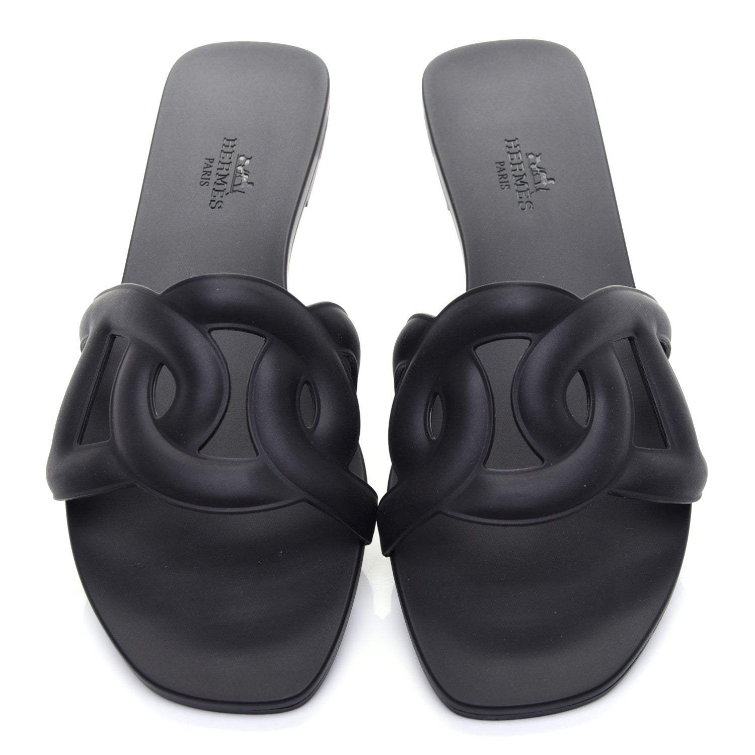 Hermes Rubber Aloha Sandals 37 Black 7 of 10