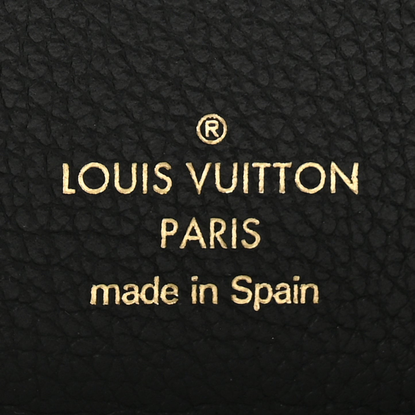 Grained Calfskin Monogram Double V Compact Wallet Black
