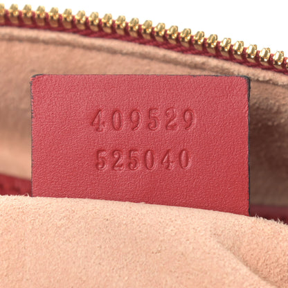 Gucci GG Supreme Monogram Kingsnake Heart Embroidered Small Boston Red 7 of 11