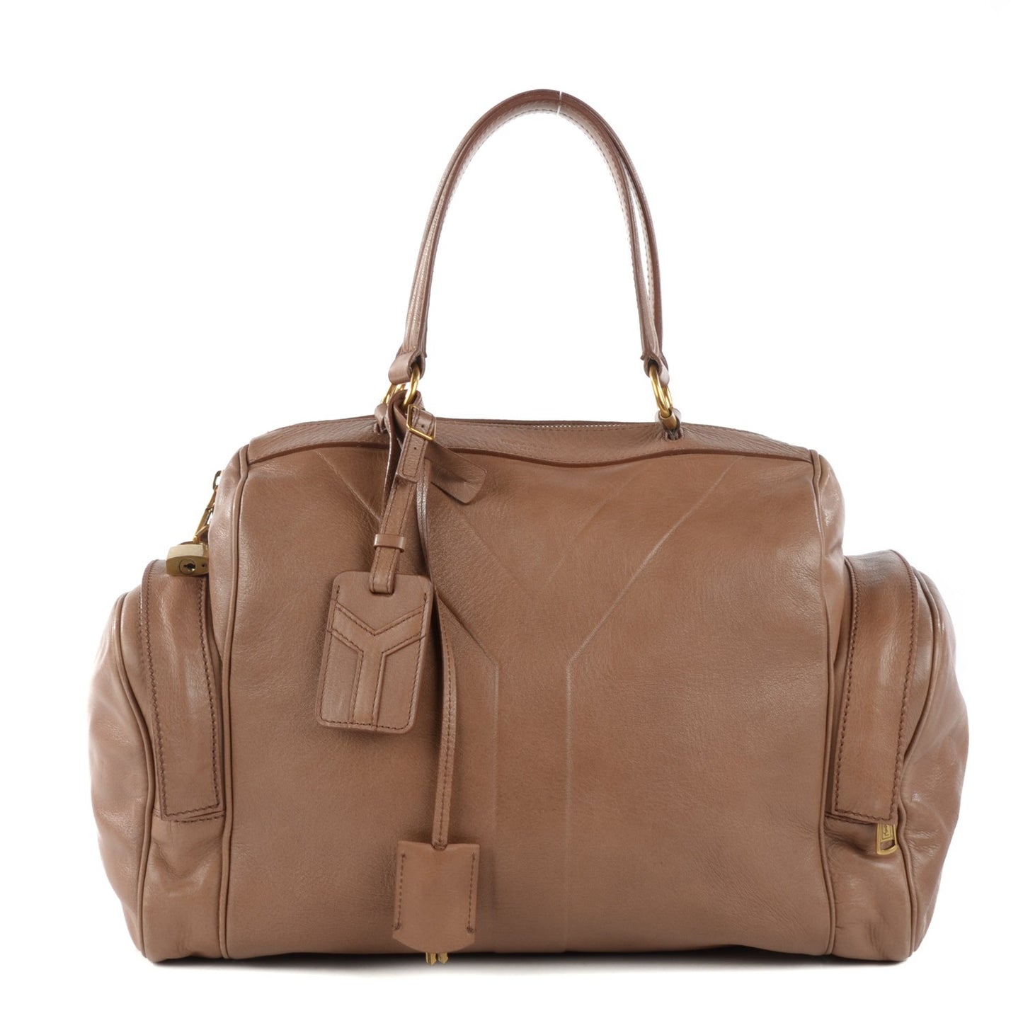 Calfskin Large Vanity Bowler Camel