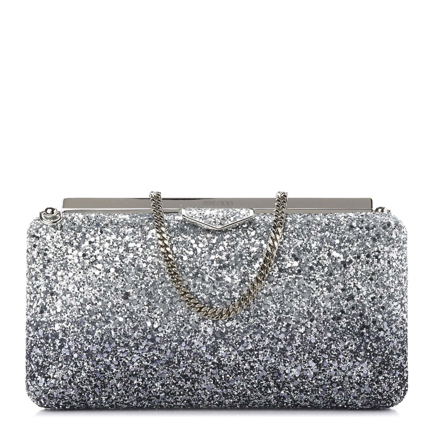 Coarse Glitter Ellipse Clutch Navy Silver