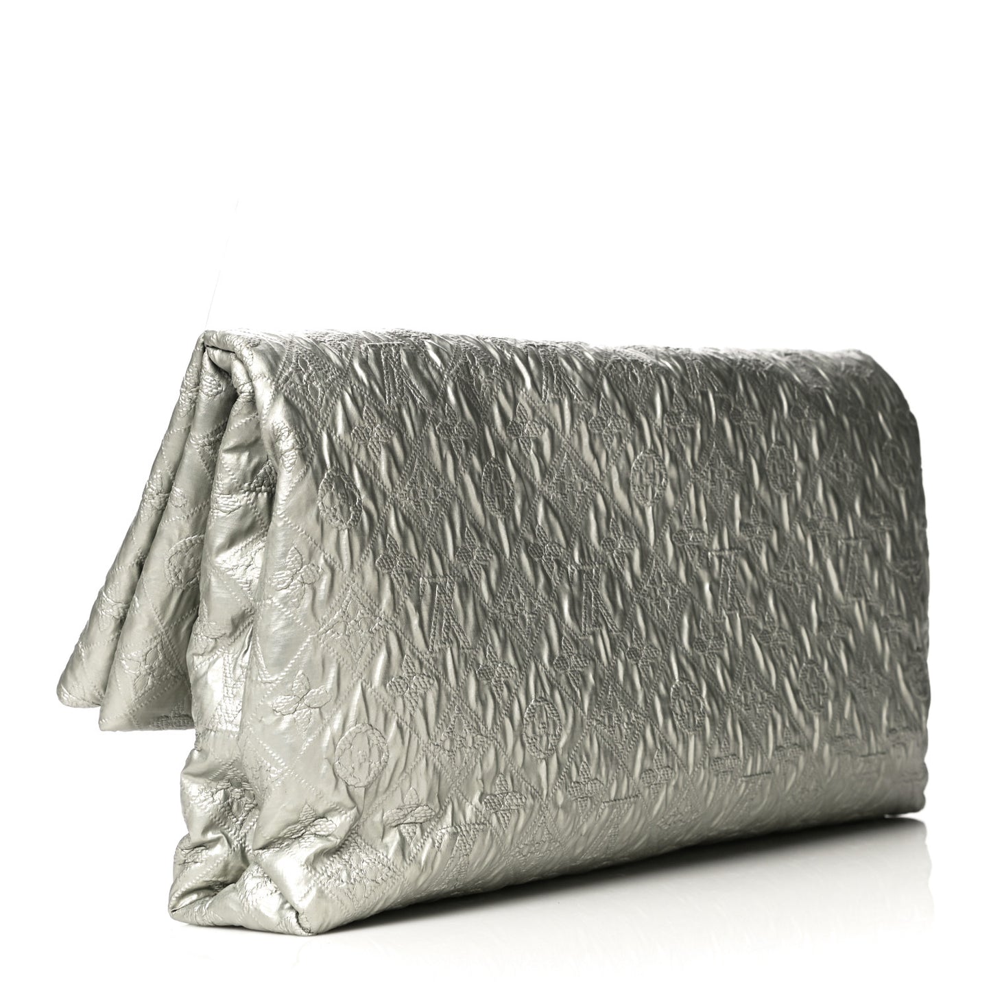 Jacquard Quilted Monogram Limelight Clutch GM Perle