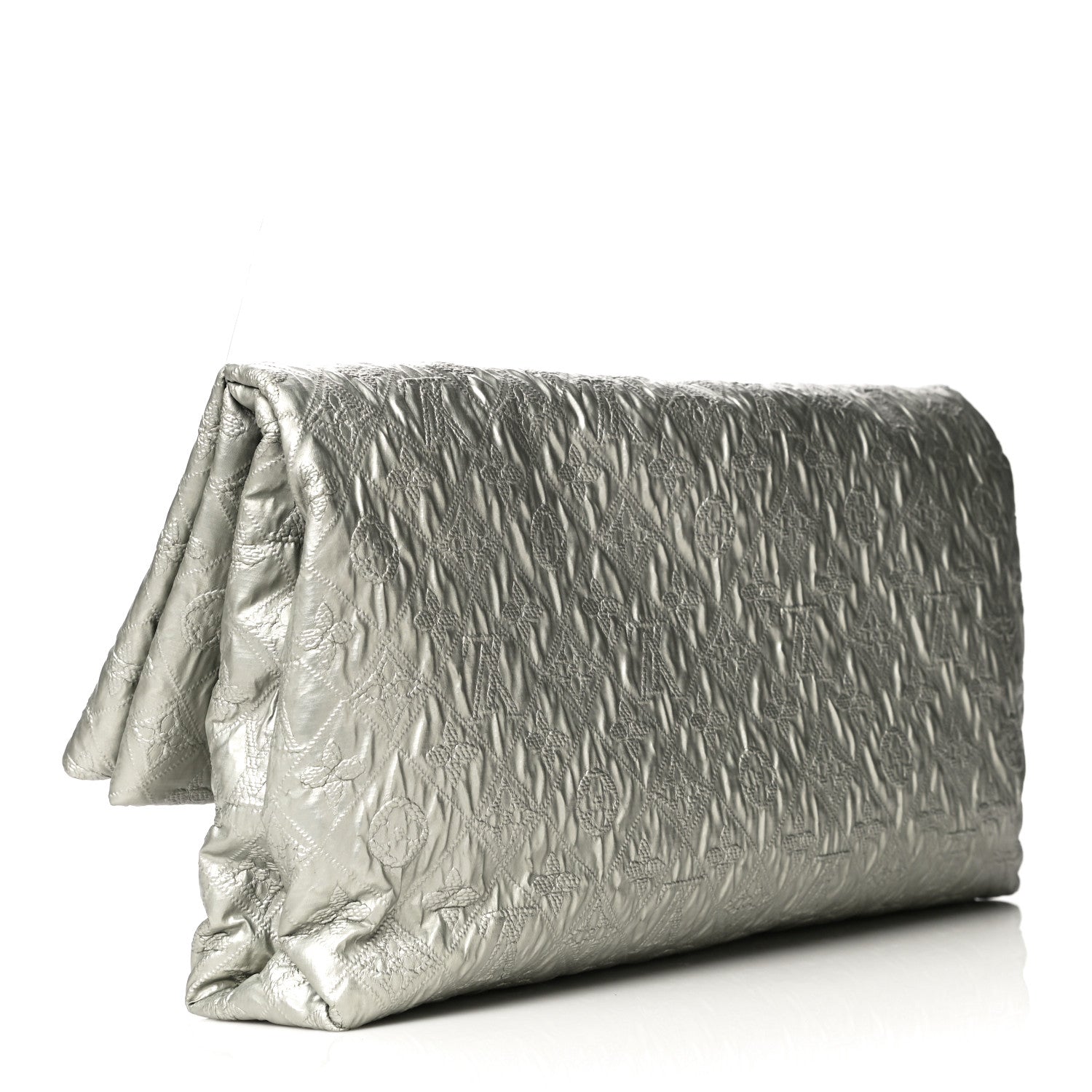 Louis Vuitton Jacquard Quilted Monogram Limelight Clutch GM Perle 3 of 9