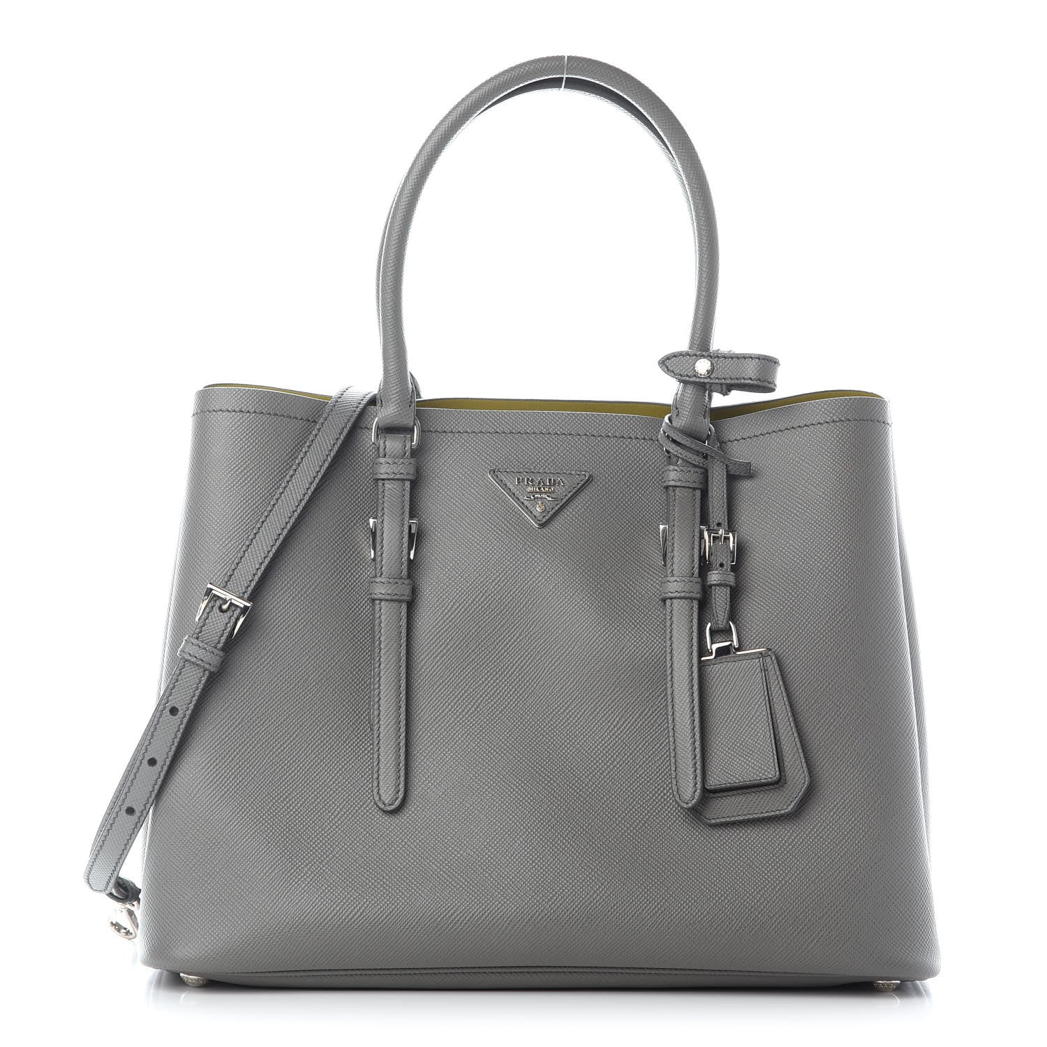 Prada Saffiano Cuir Large Double Bag Marmo Salvia 1 of 8