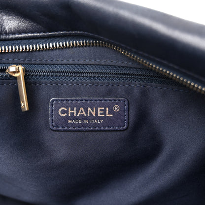 Chanel Lambskin Quilted Travel Flap Tote Navy 7 of 12