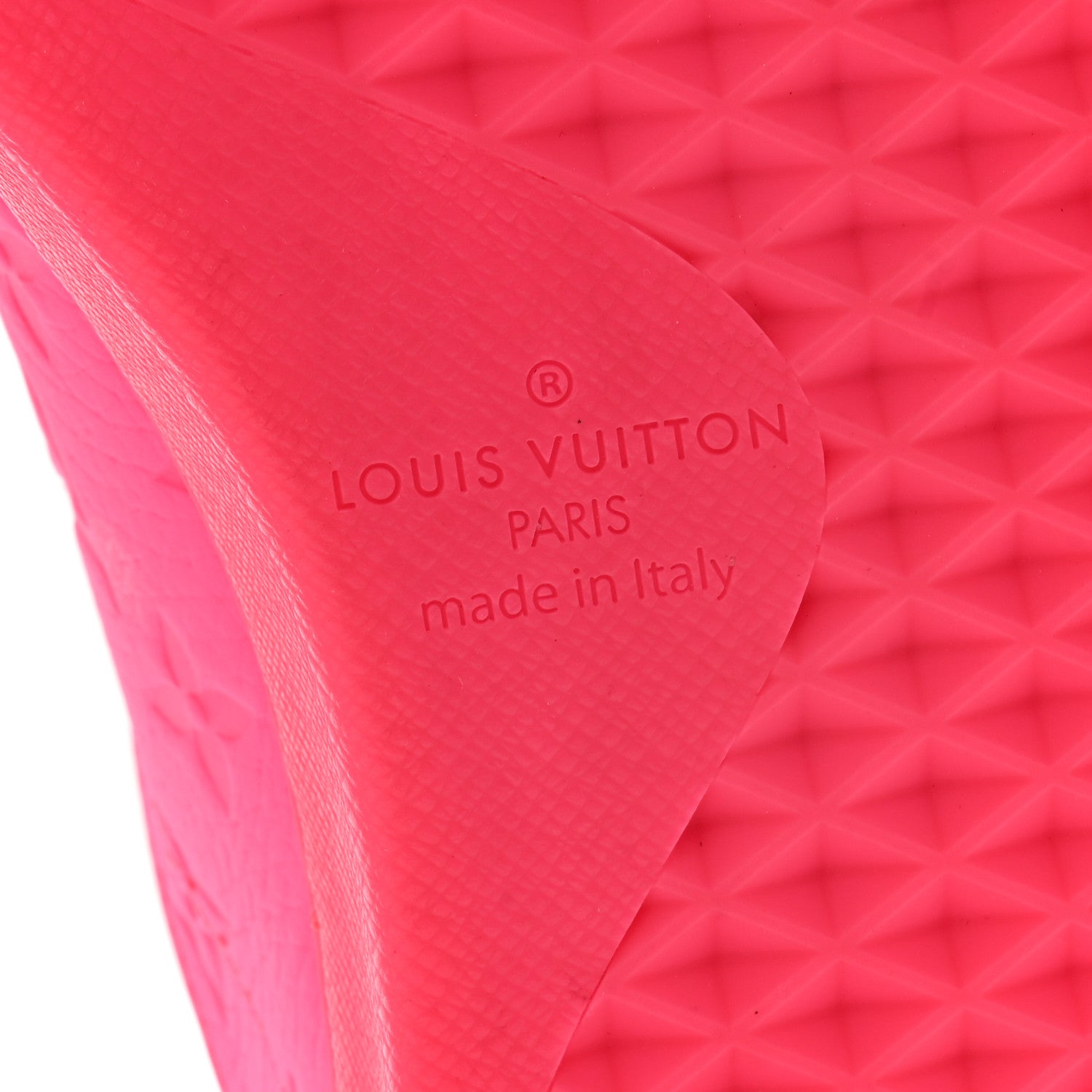 Louis Vuitton Grained Calfskin Embossed Monogram Mens Luxembourg Sneakers 8 Fluo Pink 6 of 11