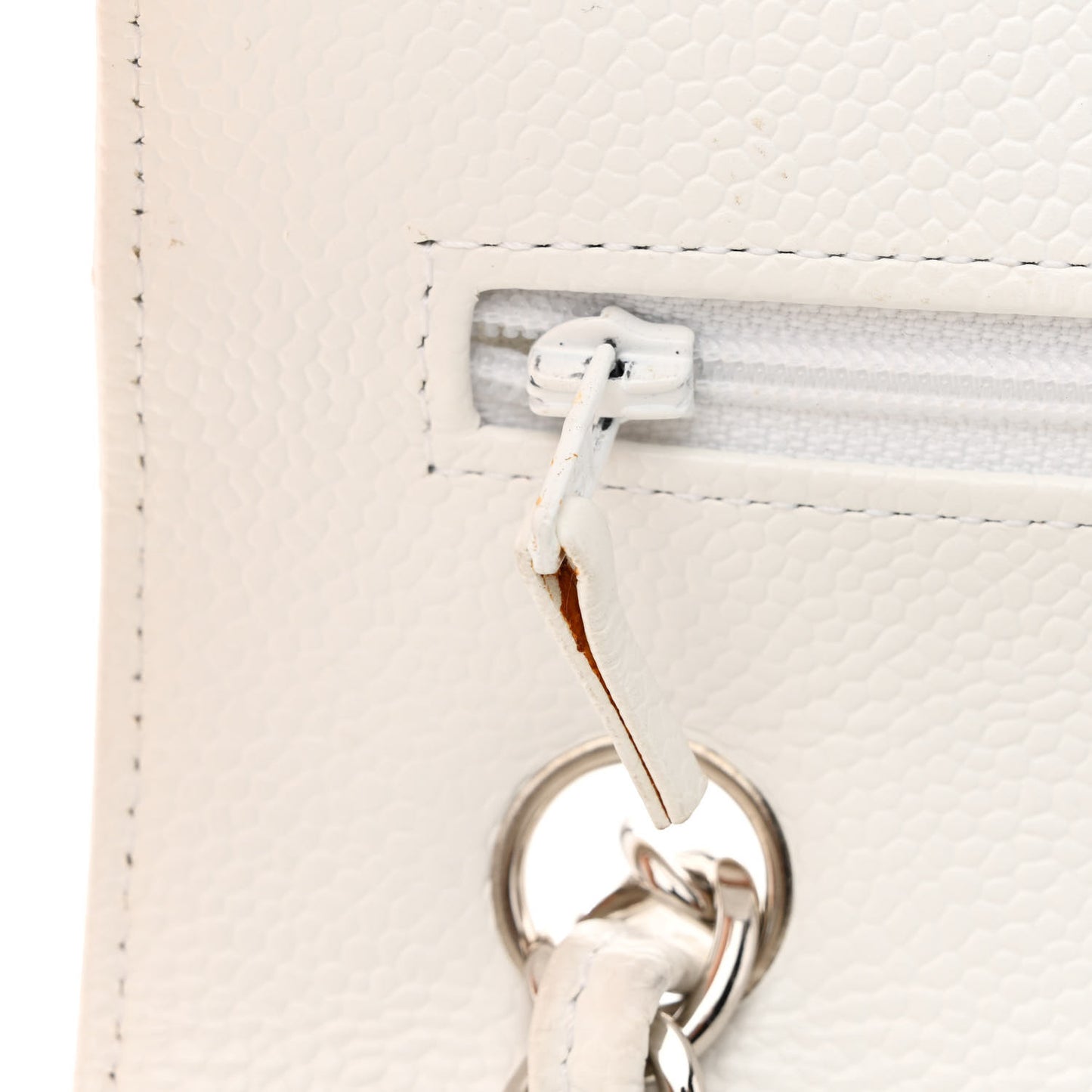 Caviar Quilted Jumbo Double Flap White