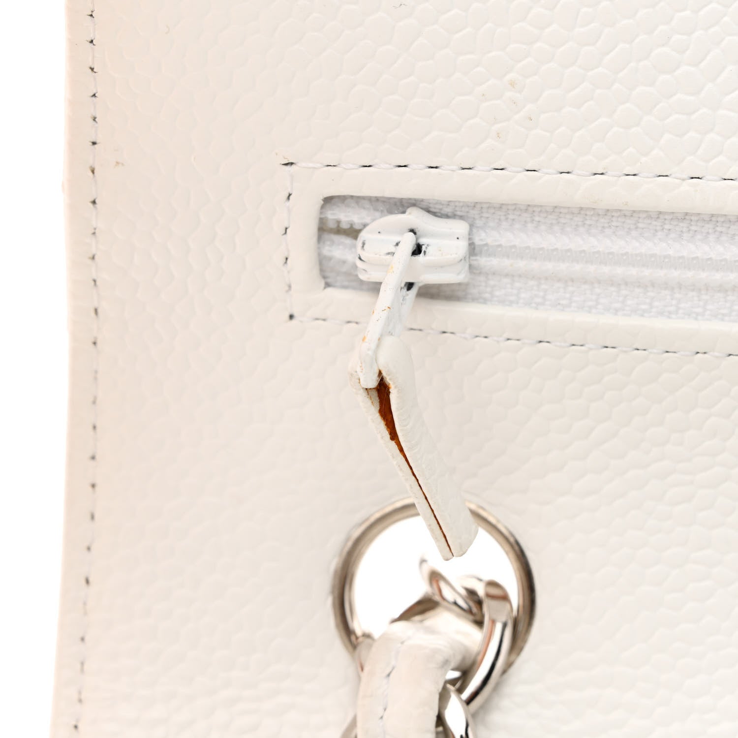 Chanel Caviar Quilted Jumbo Double Flap White 14 of 20