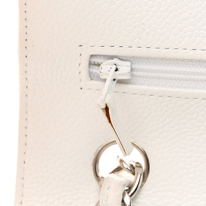 Chanel Caviar Quilted Jumbo Double Flap White 14 of 20