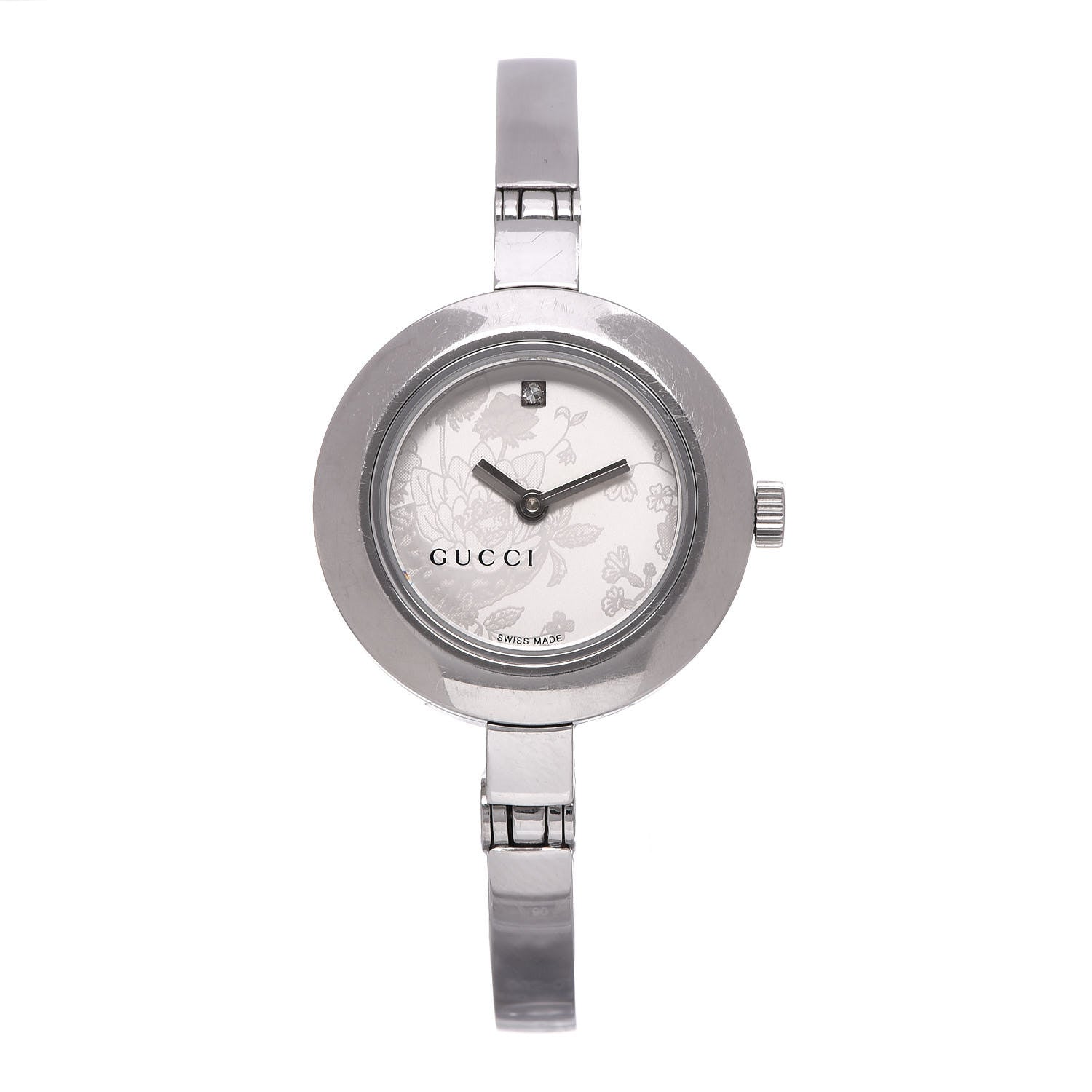 Gucci Stainless Steel Diamond 25mm 105 Series Floral Quartz Watch 1 of 7