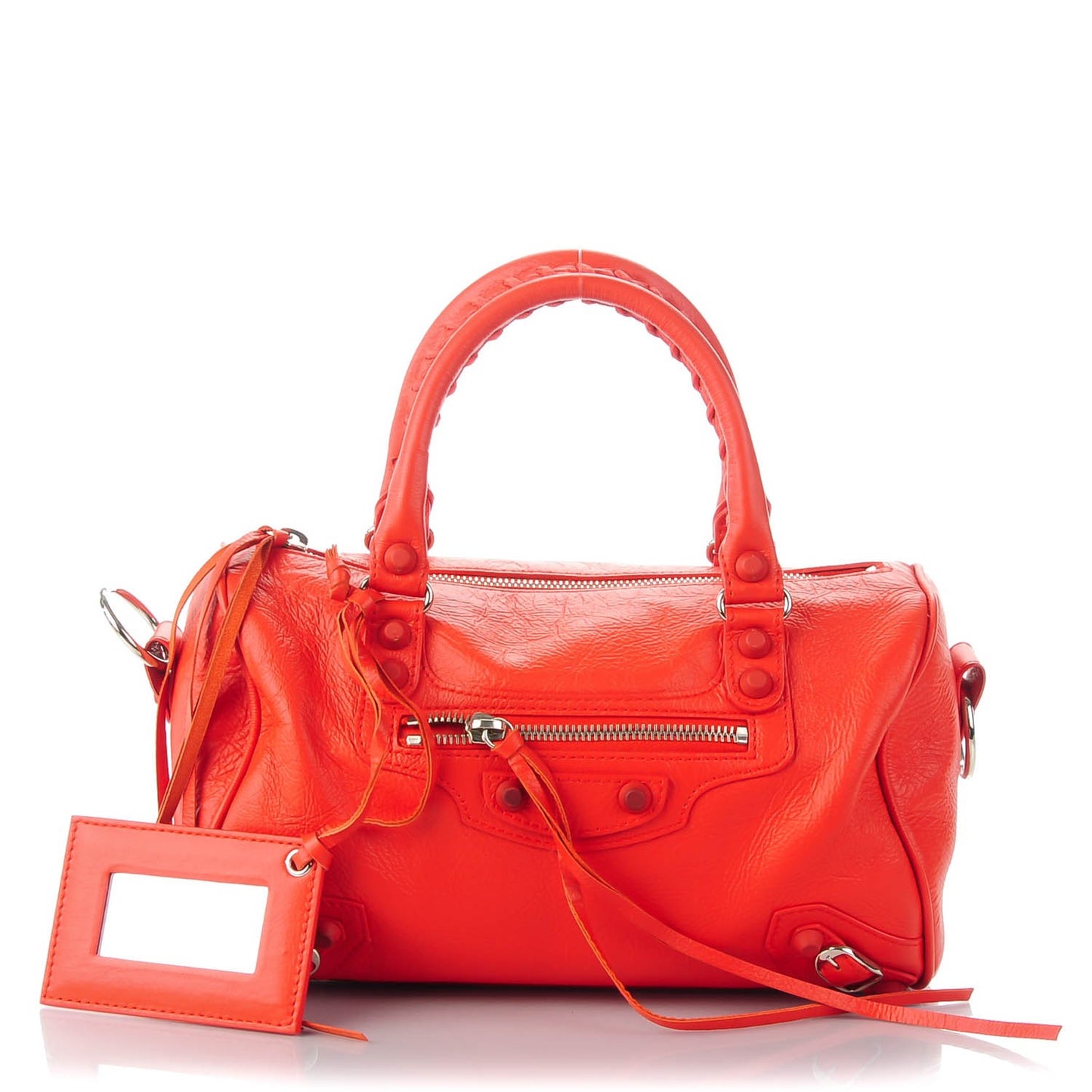 Matte Goatskin Rubber Covered Classic Hardware Mini Twiggy Rouge Coquelicot Rouge Braise