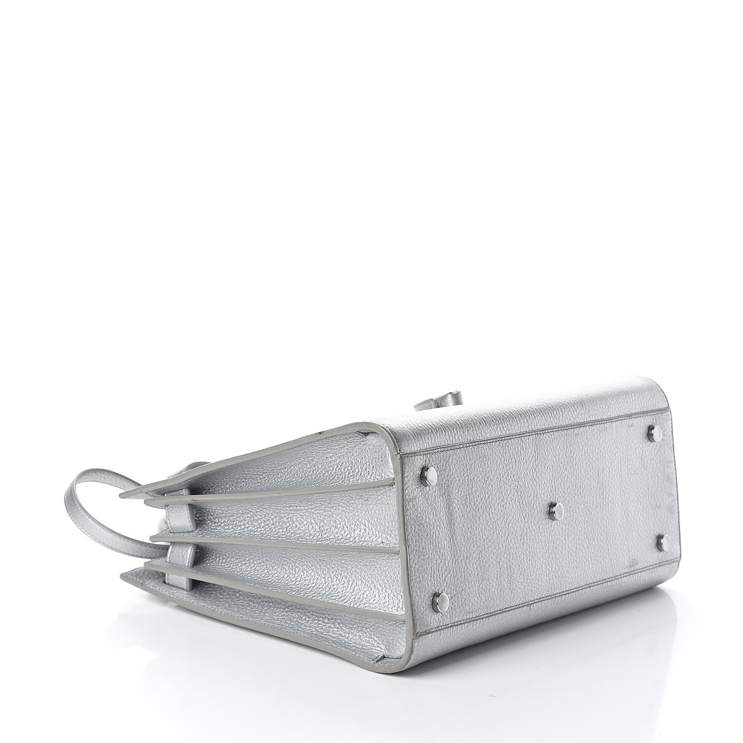 Saint Laurent Metallic Calfskin Small Sac De Jour Silver 4 of 9