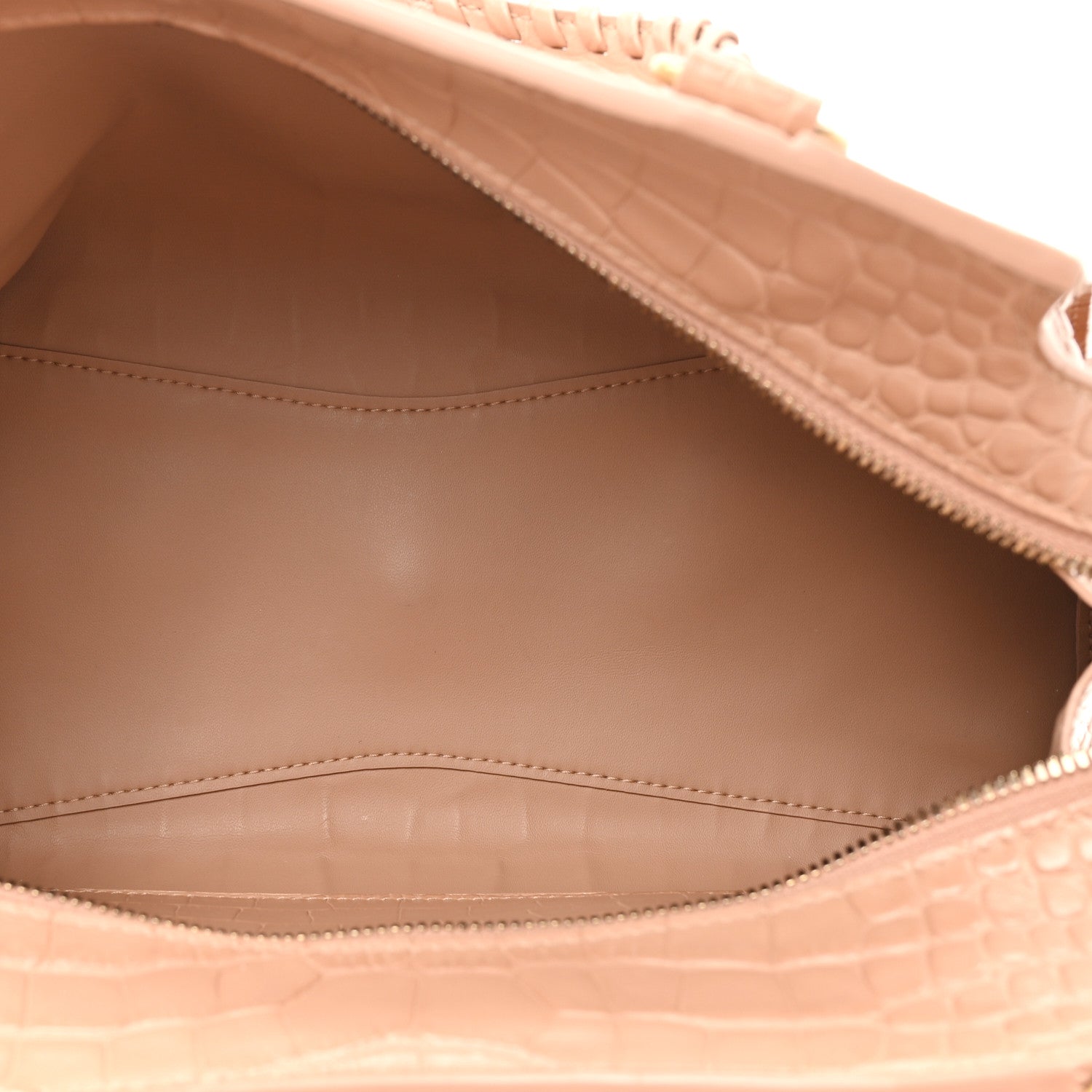 Balenciaga Extra Supple Calfskin Crocodile Embossed Neo Classic Gold Hardware S City  Nude Beige 5 of 14