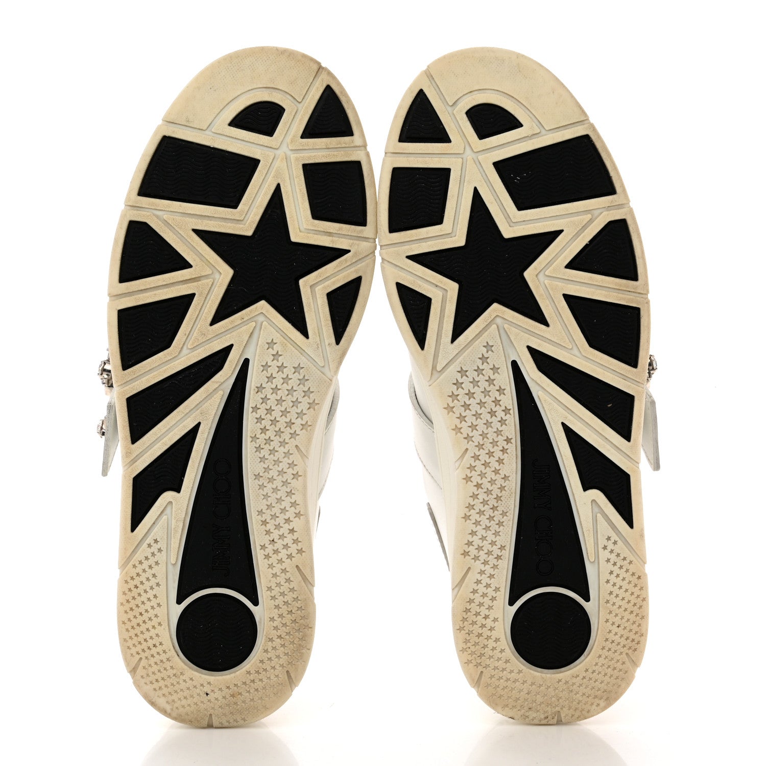 Jimmy Choo Calfskin Crystal Osaka Oakland Sneaker 36 White Silver 4 of 6
