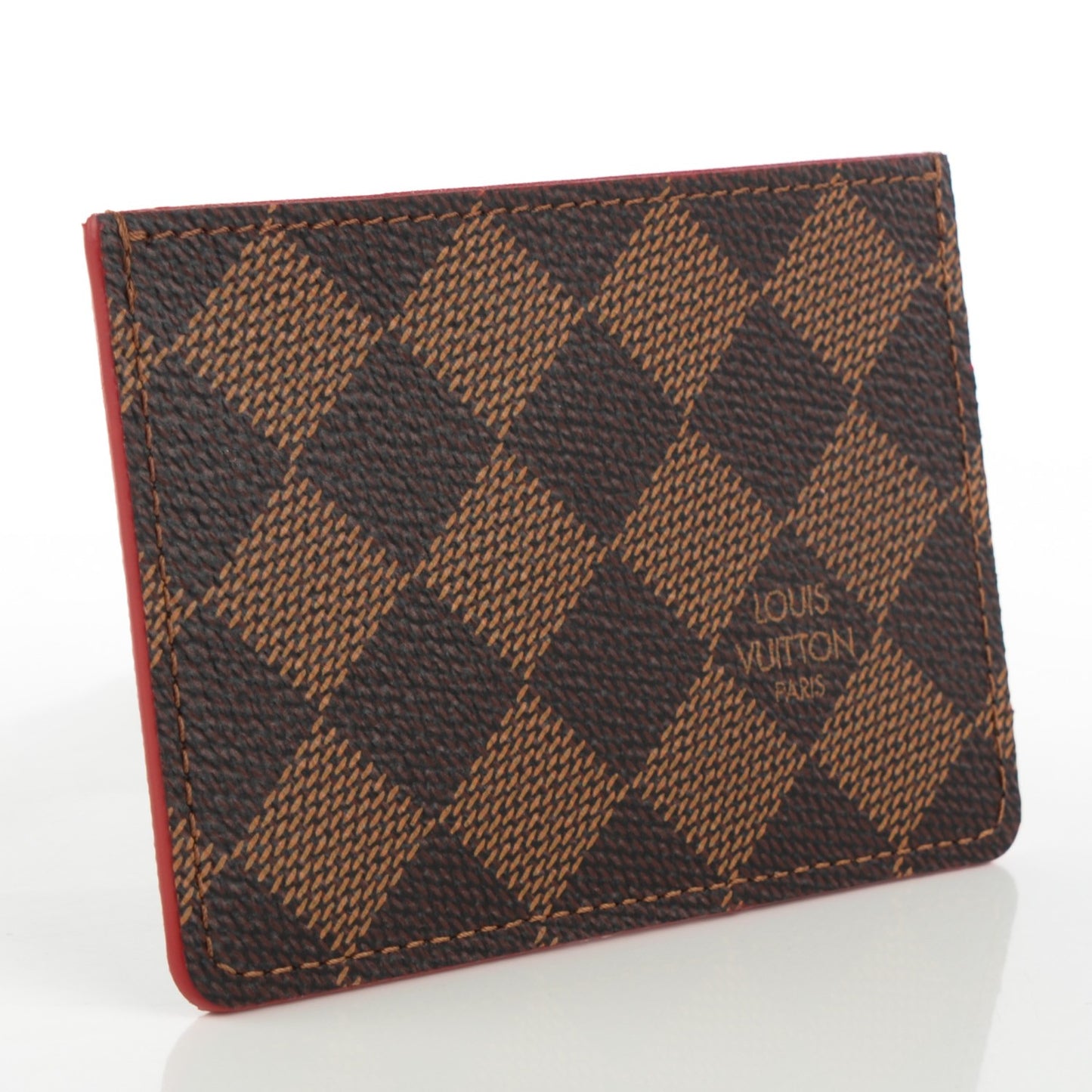 Damier Ebene Caissa Card Holder Cherry