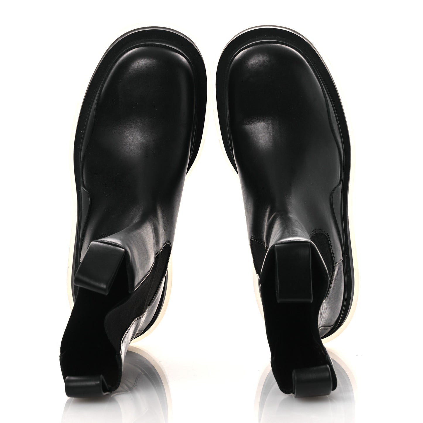 Calfskin The Tire Chelsea Boots 39 Black Transparent