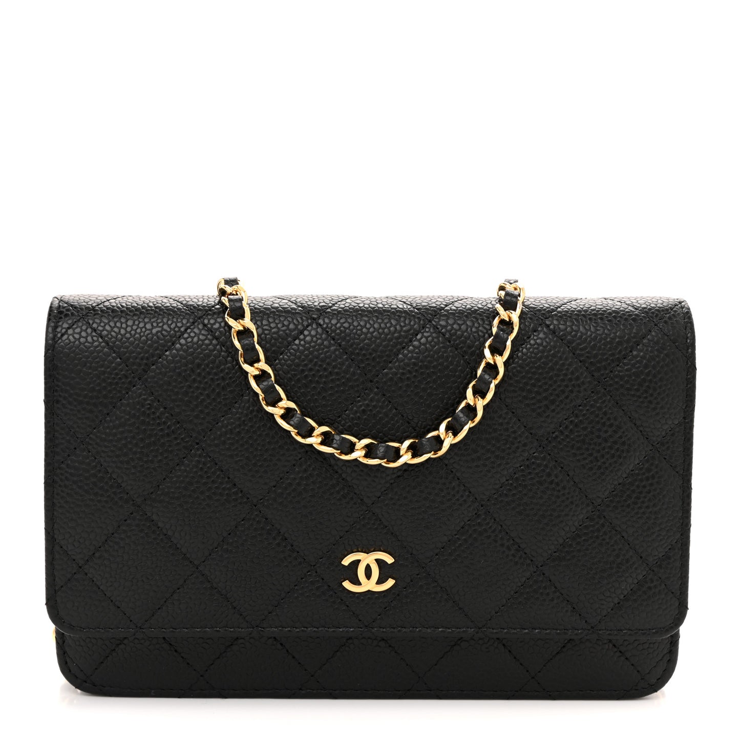 Caviar Quilted Wallet On Chain WOC Black