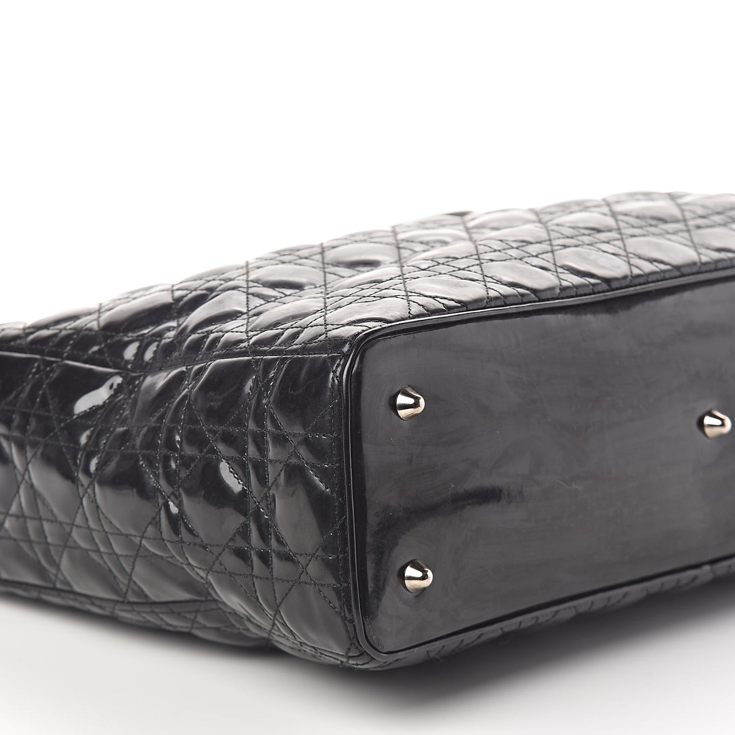 Patent Cannage Large Lady Dior Black
