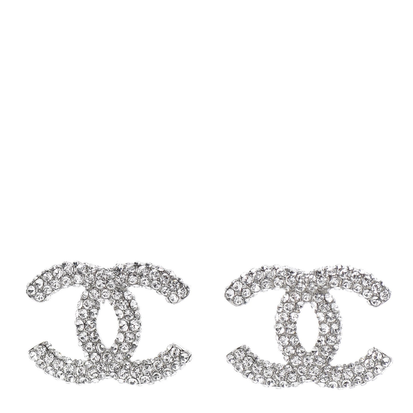 Crystal CC Earrings Silver