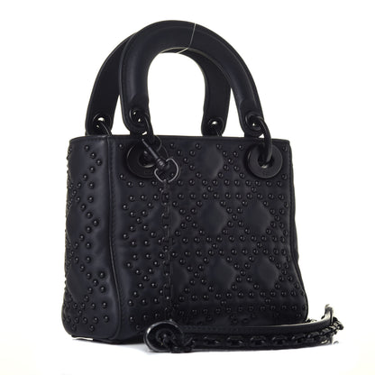 Christian Dior Ultra Matte Calfskin Cannage Studded Mini Supple Lady Dior Black 3 of 9
