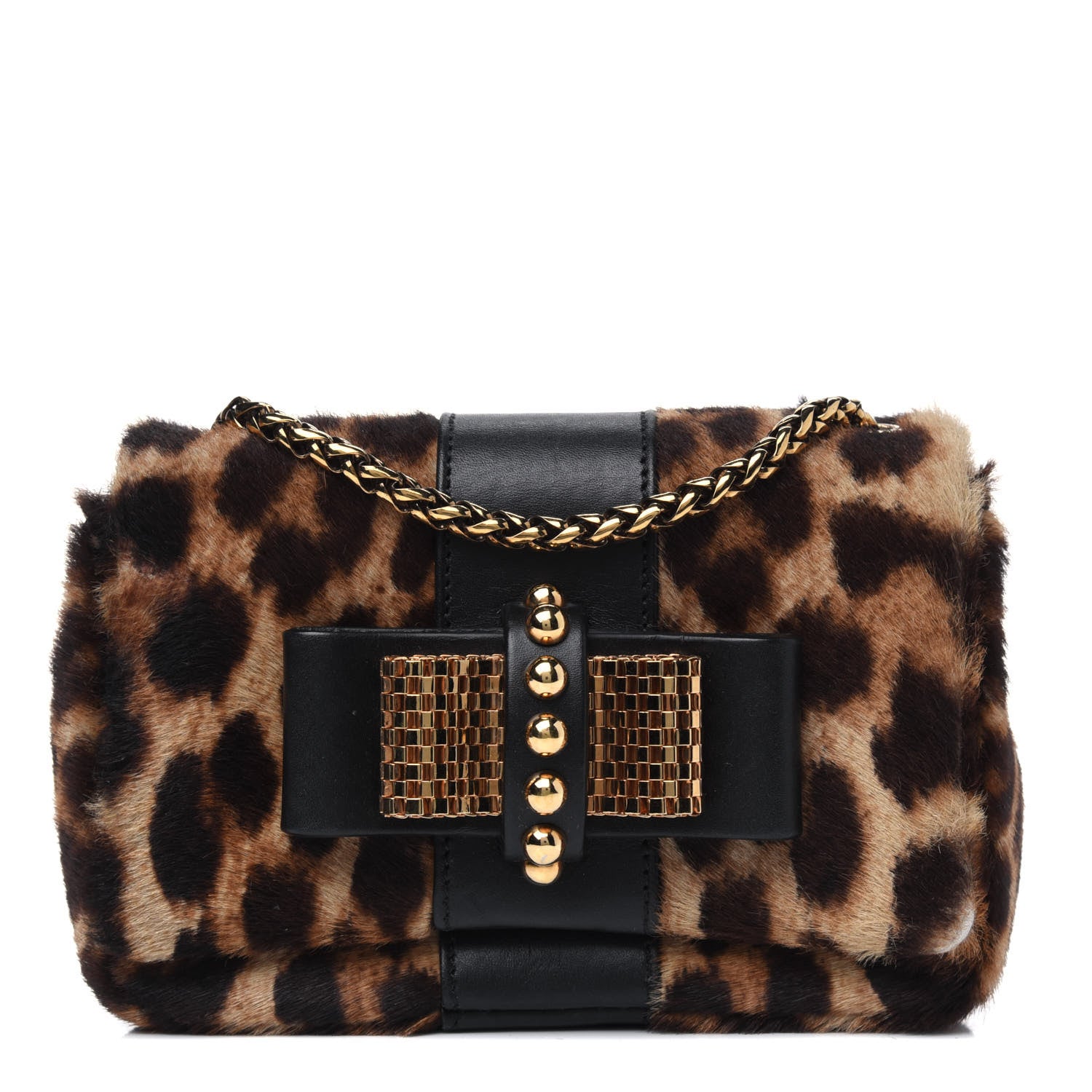 Christian Louboutin Calf Hair Leopard Print Sweet Charity Crossbody Bag 1 of 7