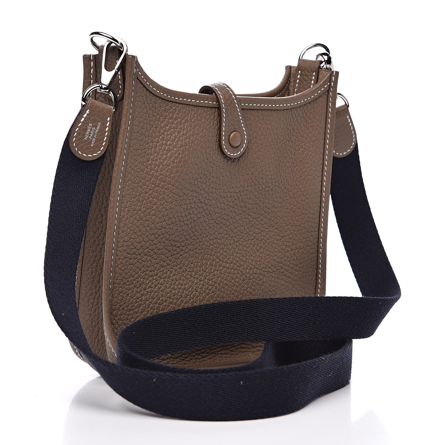 Hermes Taurillon Clemence Amazone Evelyne TPM Etoupe Bleu Indigo 3 of 11