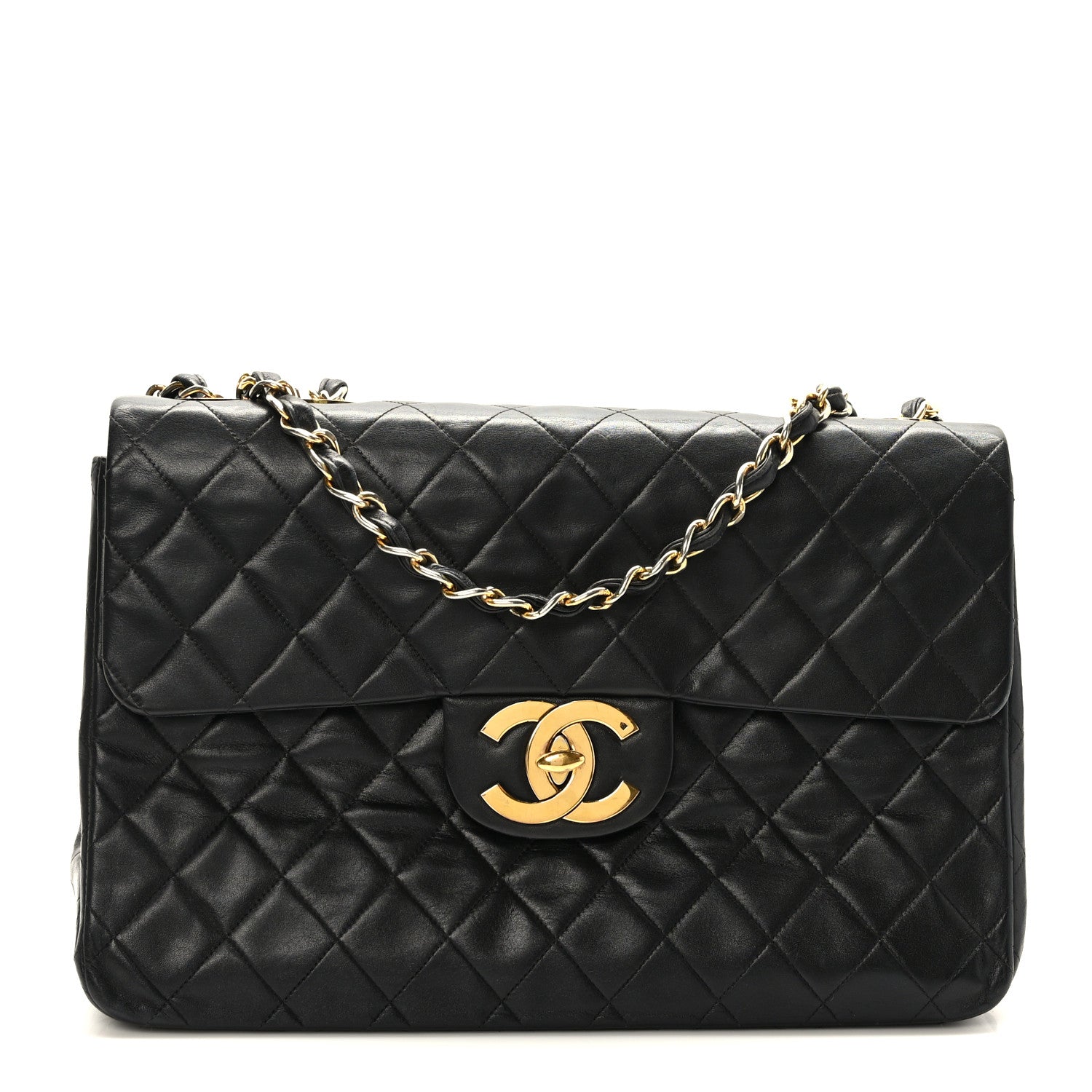 Chanel Lambskin Quilted XL Jumbo Single Flap Black 1 of 10