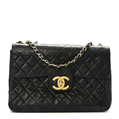 Chanel Lambskin Quilted XL Jumbo Single Flap Black 1 of 10