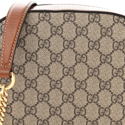 Gucci GG Supreme Monogram Cuoio Toscano Mini Chain Shoulder Bag Beige Ebony Cuir 8 of 11