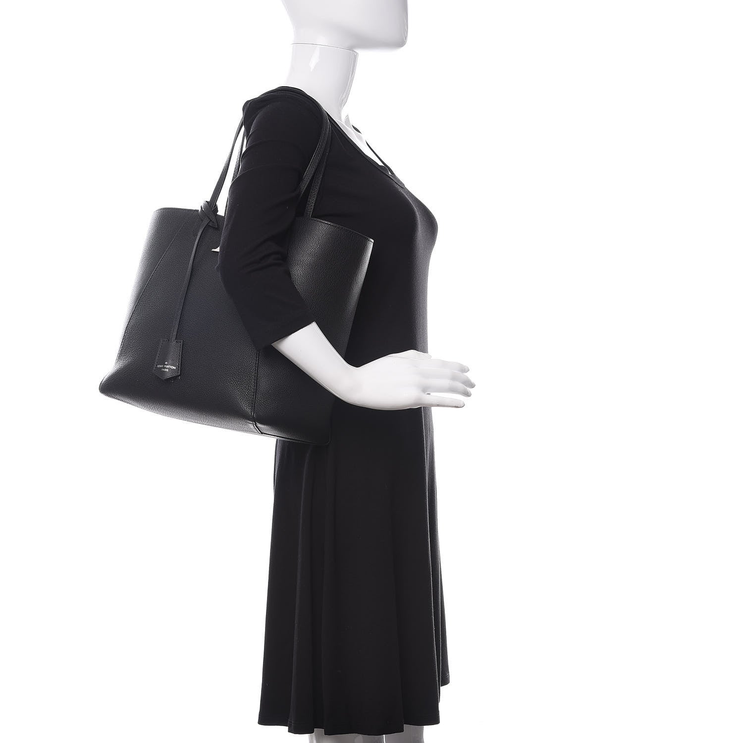 Louis Vuitton Calfskin Lockme Cabas Black 2 of 14