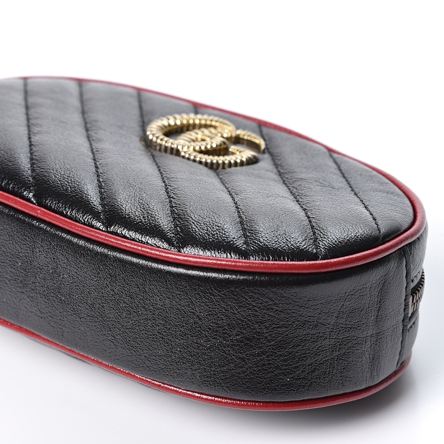 Gucci Calfskin Matelasse GG Marmont Belt Bag 95 38 Black 8 of 10